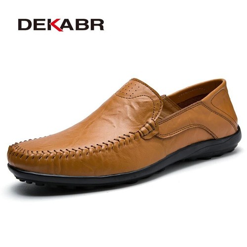 Men's Soft Loafers Handmade Casual Shoes Waterproof Moccasins Flat Office Shoes - Picture 14 of 14
