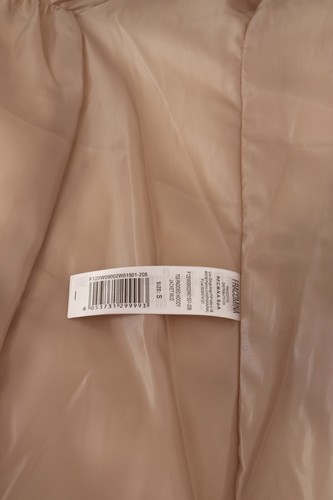 FRACOMINA JEANS Jacket Full Zip Quilted Beige Fur Padded Hooded IT40/US6/S $350 - Picture 9 of 12