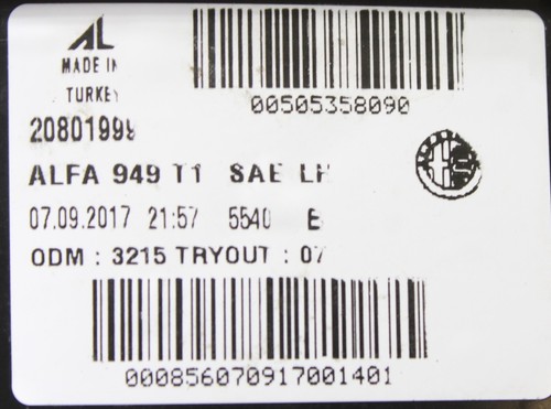 2017-2023 ALFA ROMEO STELVIO REAR LEFT SIDE OUTER TAILLIGHT TAIL LIGHT LAMP OEM - Picture 8 of 10