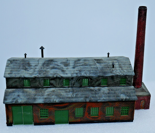 Heljan N Scale Industrial Building and Chimney Stack BUILT Lightly Weathered - Picture 2 of 5