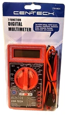 Cen-Tech 7 Function Digital Multimeter #98025 Multi-Tester with 2 Test Leads