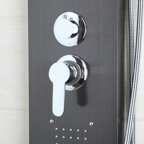 Grifo de ducha negro para baño columna chorros de masaje rociador panel de ducha grifo - Imagen 3 de 9