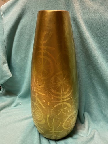 Mid Century Modern Sascha Brastoff More Gold Midas Vase - 12" - signed - Picture 4 of 12