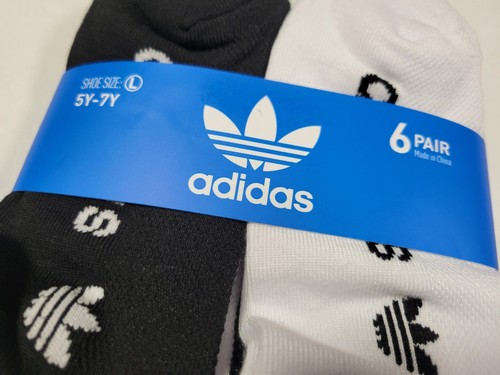 Adidas Youth Boys Ankle Multi Sports Multi Color Socks 6 pair Size 5Y-7Y - Picture 3 of 8