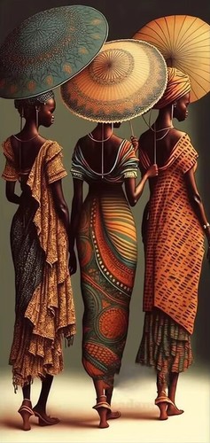 Paraguas Africano Mujer Espalda Arte Póster Impresión Decoración del Hogar Mural Lienzo - Imagen 3 de 3
