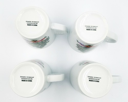 Holiday Christmas Tree with Presents Lot of 4 Coffee Tea Cups and 4 Cereal Bowls - Picture 6 of 8