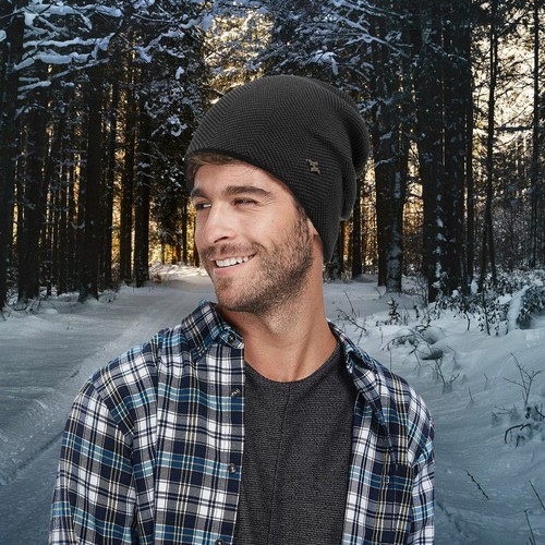 Men's Womens Knit Baggy Beanie Winter Warm Cashmere Hat Ski Slouchy Thick Cap US - Picture 6 of 17
