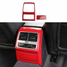 For Audi A4 A5 2017-24 Red Carbon Fiber Rear Air Outlet Anti-Kick Panel Trim 2P