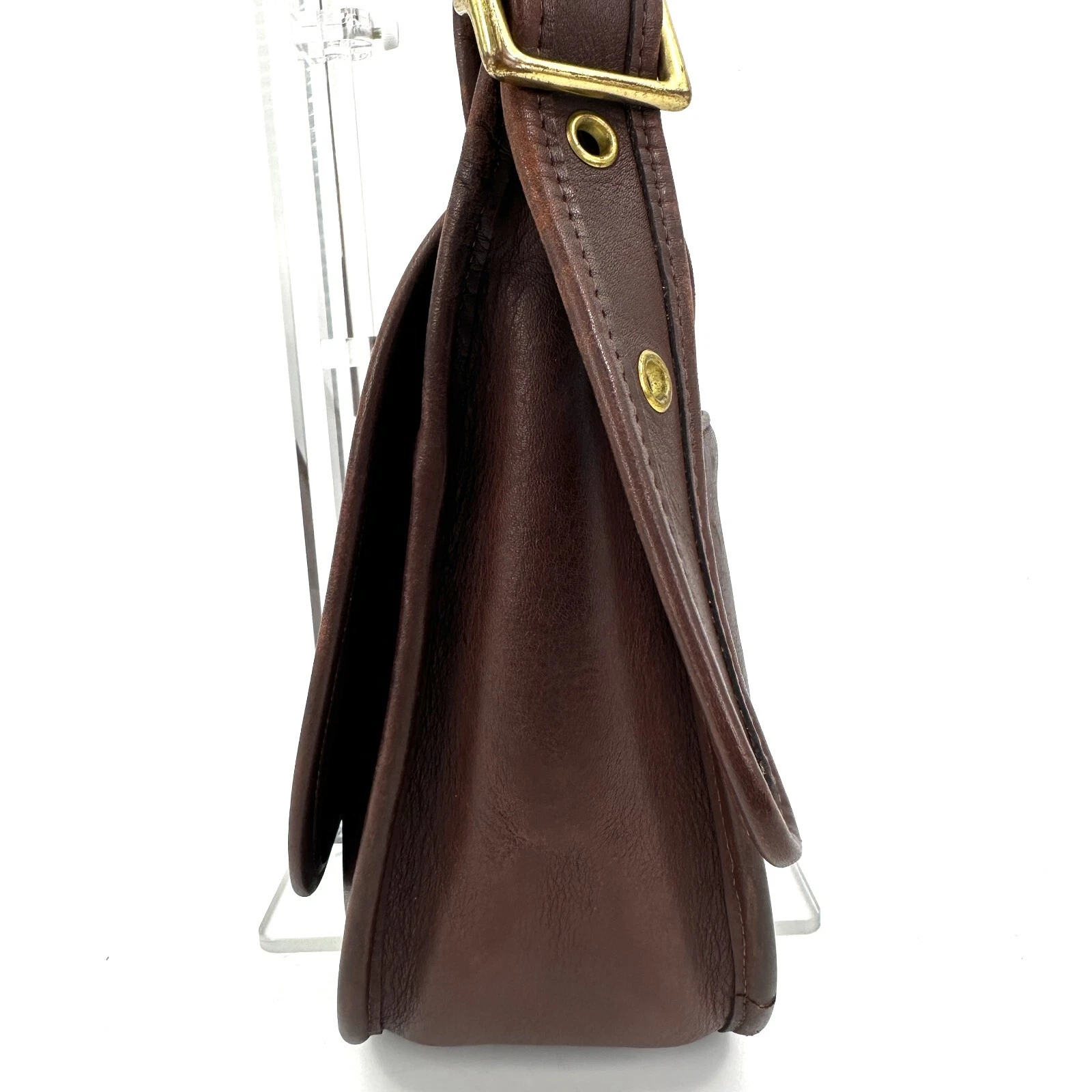 COACH 9951 VECCHIA borsa a tracolla vintage pelle patta marrone made in USA originale
