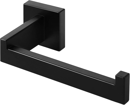 Matte Black Wall Mount Toilet Paper Holder - 304 Stainless Steel Square Design - Picture 10 of 12