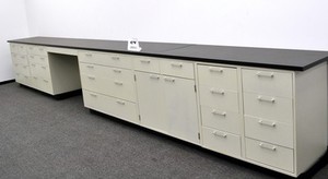 Used 19 Feet Laboratory Base Cabinets With Desk And Counter Tops Image Is Loading Used 19 Feet Laboratory Base Cabinets With Desk