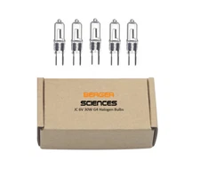 5 - Pack Extended-Life 6V 30W Microscope Halogen Bulb G4 T3 JC Replaces Philips