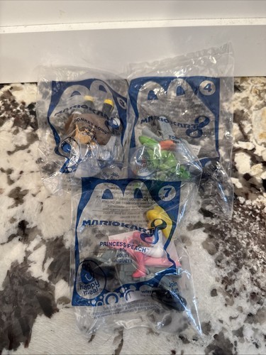Lot 3 MARIO KART Princess Peach Yoshi Donkey Kong 2014 McDonald Happy Meal Toys