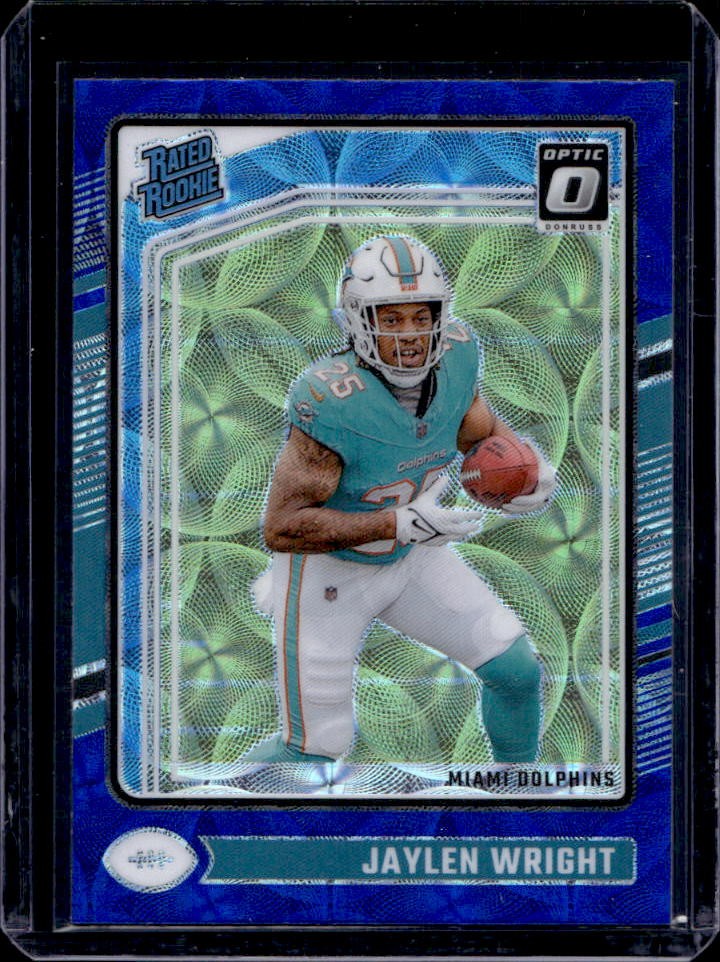 2024 Donruss Optic Jaylen Wright Blue Scope Rated Rookie #249 Dolphins
