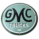Vintage General Motors Sign - GMC Automobiles Trucks Gas Oil Pump Porcelain Sign