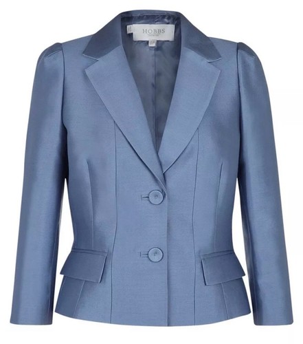 Hobbs DELPHINIUM DRESS SUIT Mid Blue UK12 Dress 14 Uk Jacket VGC - Picture 4 of 18