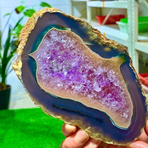 333G Natural Amethyst geode quartz cluster crystal specimen Healing - Picture 2 of 14