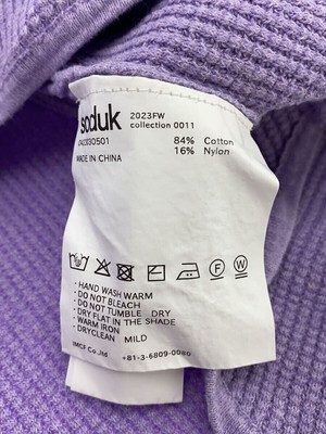 soduk◆23AW/thermal knit pullover/FREE/コットン/PUP/無地/042303050109 soduk knit sweater 23AW thermal pullover free cotton Purple