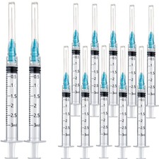 100Pack 3ml 3cc Disposable Plastic Syringes with 23Ga, Individually Sterile P...
