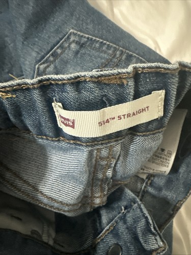 Levi’s 514 Straight Jeans Boys size 5 Blue denim Adjustable Waist - Picture 9 of 16