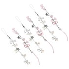  6 Pcs Lily of The Valley Mobile Phone Chain Charms Strap Flower Pendant
