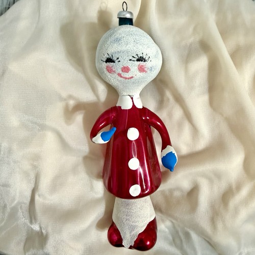 Decorazione Natalizia Neve Baby Vetro Soffiato Italiano De Carlini Mica 5,75” Pixie Vintage - Foto 9 di 9