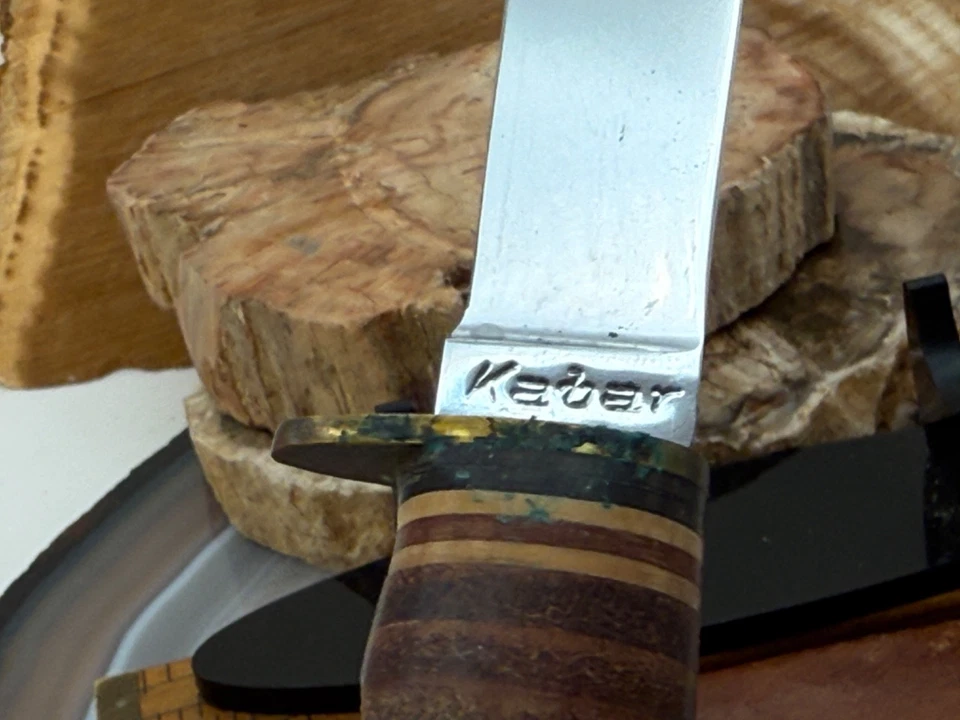 Vintage Kabar Fixed blade (1224?) Stacked Leather/Groove w/orig sheath--2392.25 - Image 3 of 4