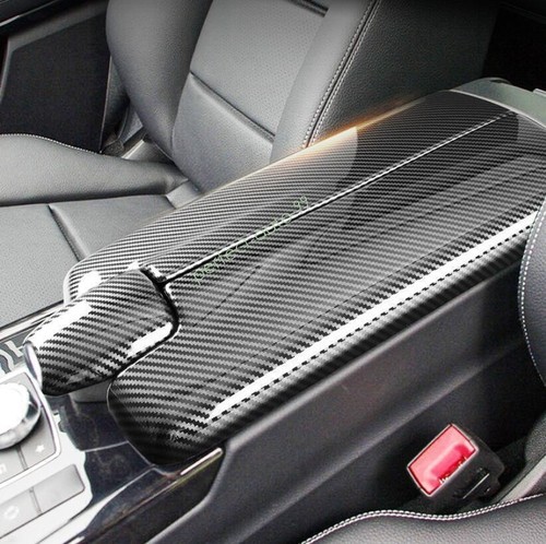 For Benz E-Class 2012-2016 Center Console Armrest Lid Box Cover ABS Carbon Fiber - Picture 9 of 9