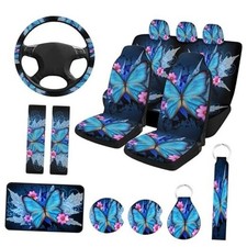 13 Pcs Car Seat Covers Car Accessories Set Full Set American Flag Eagle