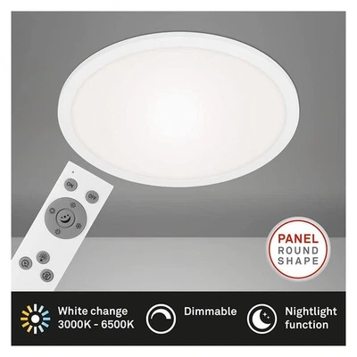 Briloner  Piatto LED Deckenlampe 24W Panel Fernbedienung Dimmbar Rund Weiß - Bild 1 von 3