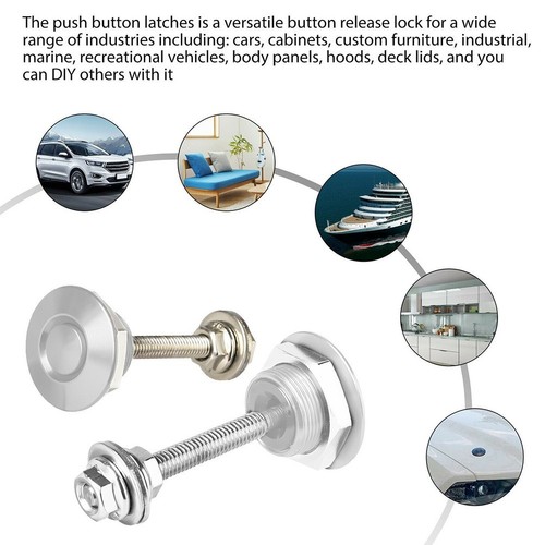 Protect Your Car's Engine Compartment with Silver Quick Release Hood Pin - Picture 9 of 12