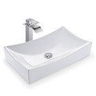 Aquaterior Rectangle Countertop Ceramic Vessel Sink Kit Single Handle Faucet