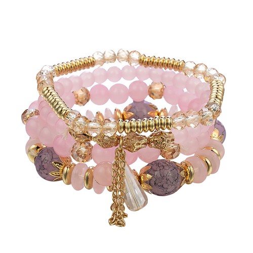 Pulseras de Cuentas Apilables Damas Estilo Bohemio 4 Capas Joyería para Mujer Regalo - Imagen 13 de 38