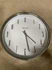 sterling and noble wall clock Contemporary Big 15 inch "Silver Metal Finish"