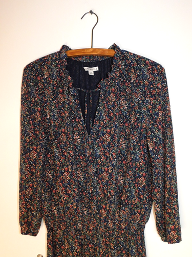 Vestido J Crew Mercantil Corbata Frontal Calado M Forrado Floral - Imagen 2 de 8