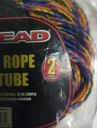 2-AIRHEAD AHTR-60, 2 Rider Tube Tow Rope,60 Ft. 340 #Rider Weight,16 Strand,NEW - Picture 11 of 13