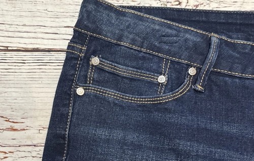 Jeans Rebecca Minkoff taglia 16 donna denim svasato scuro impreziosito da cristalli - Foto 5 di 8