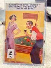 Early 1900's Billiard Post Card. Card Is In A Sleeve Then A Hard Plastic Case