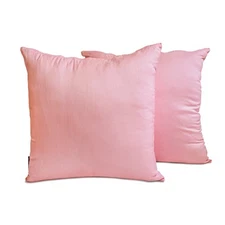 Light Pink Art Silk Lumbar Pillow Covers, 12"x16" (Pack of 2)-Light Pink Luxury