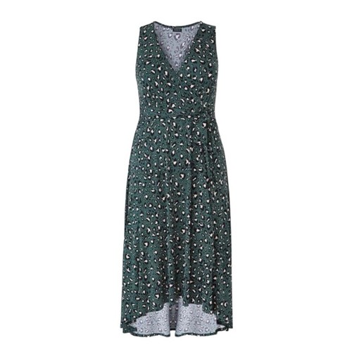 Torrid Green Leopard Midi Studio Knit Hi-Low Dress 2X NWT 12783032 - Picture 2 of 11