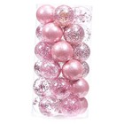 60mm/2.36" Shatterproof Clear Plastic Christmas Tree 60mm/2.36"/30-Pack Pink