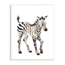 Baby Safari Animal Nursery Wall Art Watercolor Plaque 13x19 Black