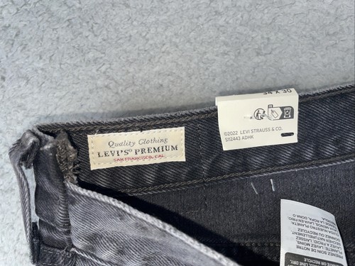 Jeans Levis 501 Premium Spliced donna 34x30 nero bicolore bottoni mosca orlo grezzo - Foto 8 di 13