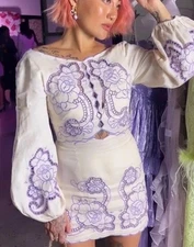 Alice McCall BNWT Dress Size AU 8/US 4 Capri Dreams Embroidered Cutwork Mini NEW