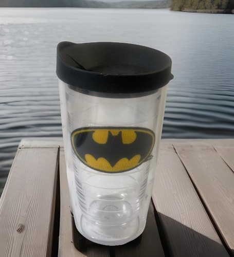 Tervis Batman Logo Patch Insulated Tumbler Mug Cup w/ Black Lid 16oz. - Picture 2 of 4