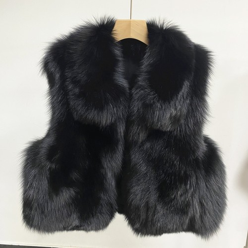 Winter Womens Real Fox Fur Coat Sleeveless Vest Warm Waistcoat Lapel Collar Chic - Bild 4 von 17