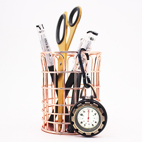 Alloy Backpack Clip-on Hook Carabiner Open Face Quartz Pocket Watch For Hiking - Picture 19 of 24