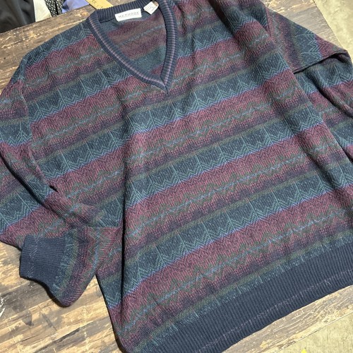 Vintage Method Wollmischung Ugly Pullover Herren L Mehrfarbig Geometrisch Opa - Bild 1 von 7