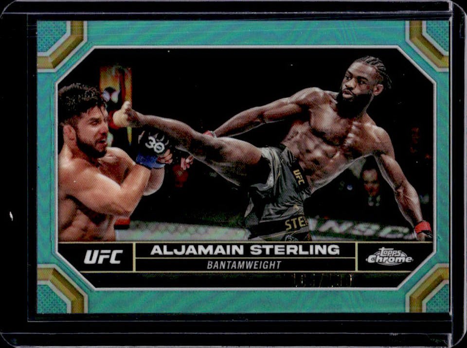 2024 Topps Chrome UFC Aljamain Sterling Aqua Refractor #/199