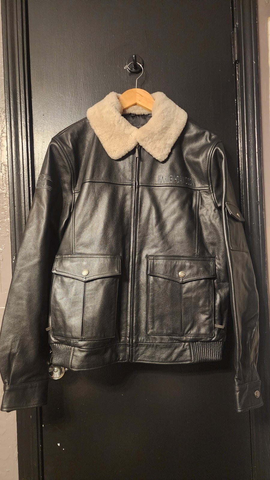 Harley Davidson Men’s L Leather Jacket 97052-11V Motorbike Coat